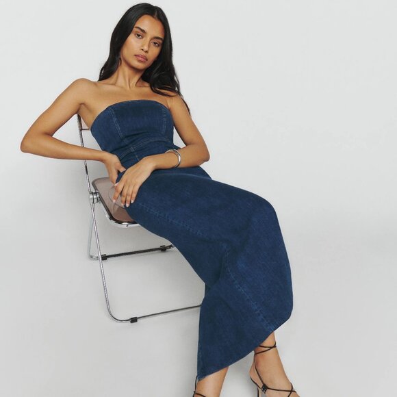 Reformation Dresses & Skirts - REFORMATION Eugenia Denim Midi Dress - BRAND NEW WITH TAGS